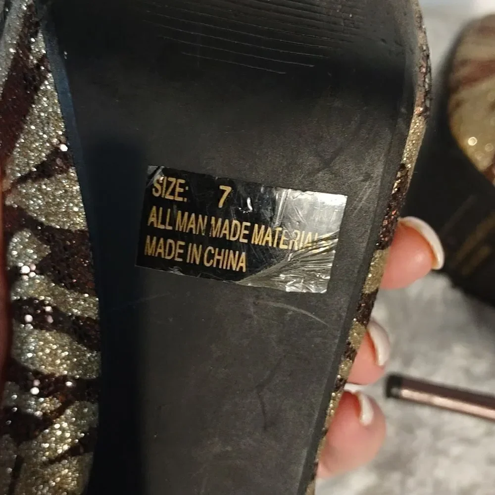 Qupid Zebra Glitter Platforms